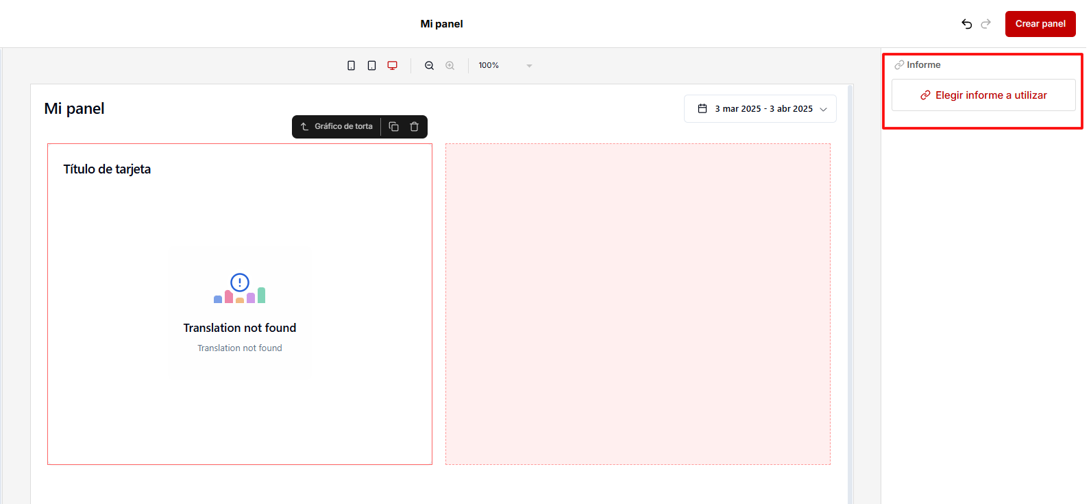 Seleccionar informe para el gráfico