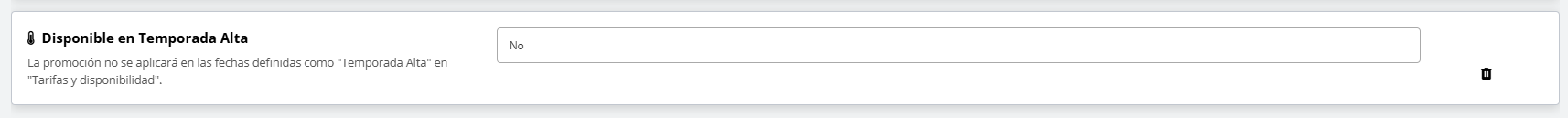 Opción Temporada alta