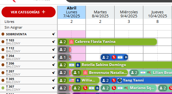 Plano de ocupación para visualizar reservas.