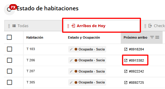 Estado de habitaciones para gestionar ocupaciones.