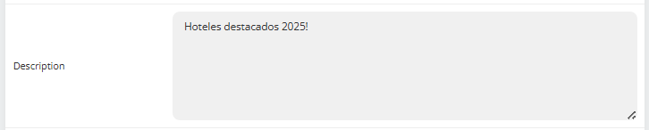 Campo Descripción de la lista