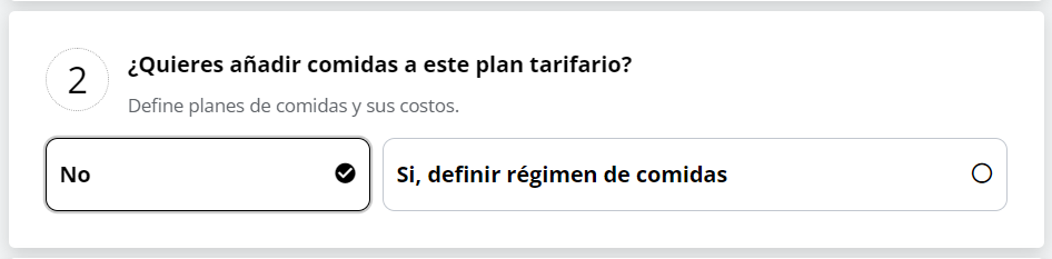 Configuración de plan de comidas
