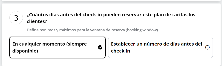Configuración de disponibilidad de reserva