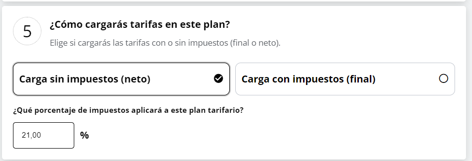 Configuración de impuestos