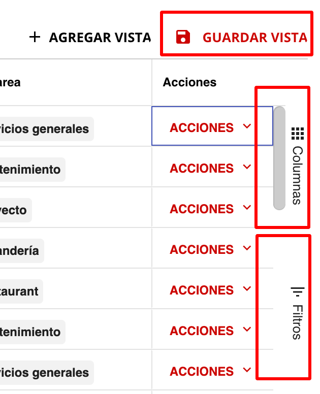 Filtros y ordenación de tareas