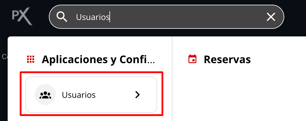 Acceso a la aplicación Usuarios
