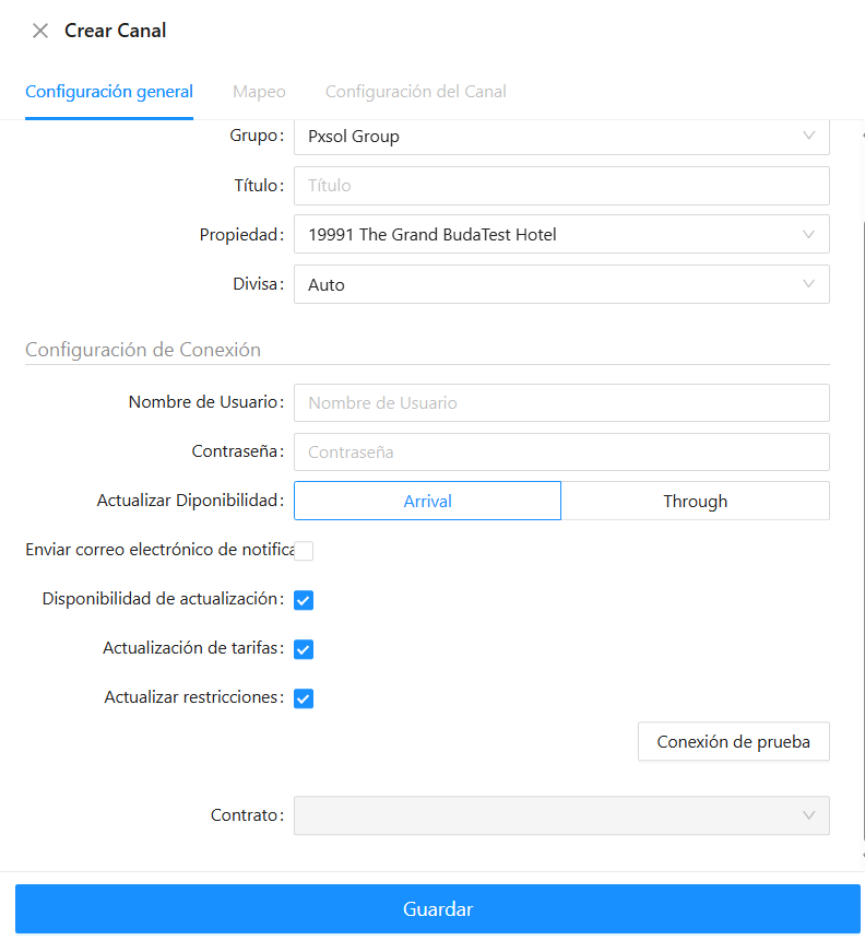Pestaña Configuración General