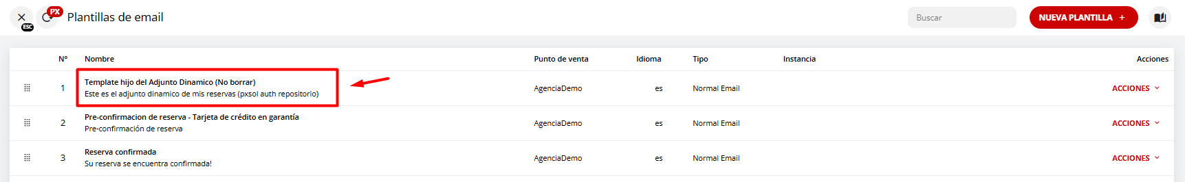 Plantilla Template hijo del Adjunto Dinamico
