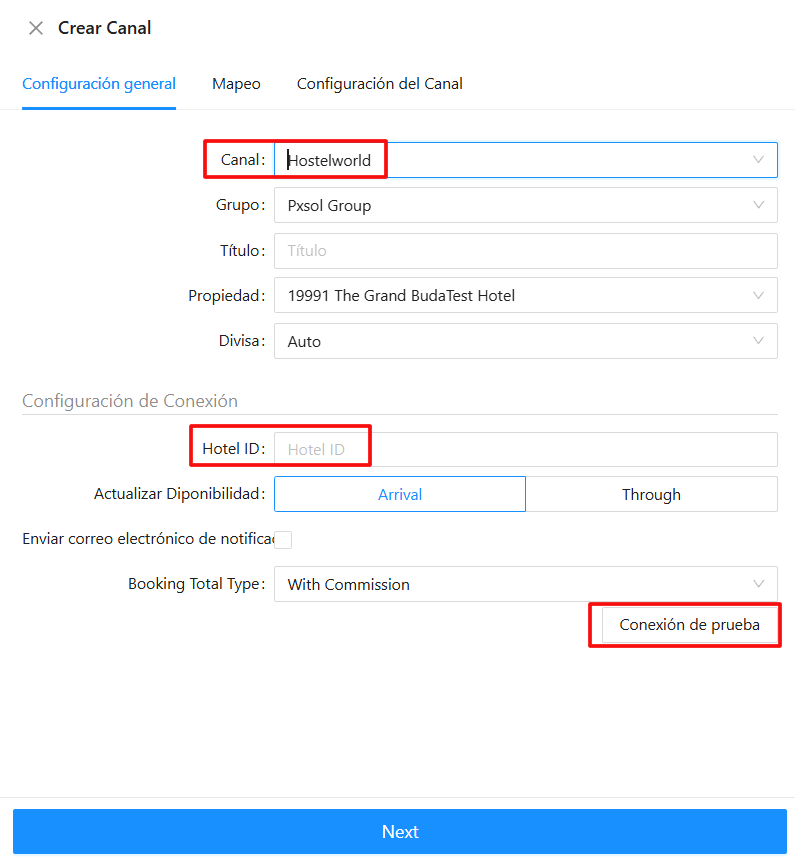 Pestaña Configuración General