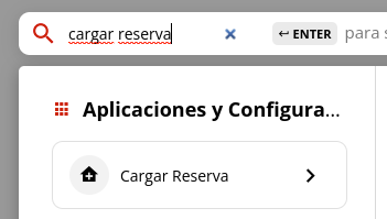 Accesando a Cargar Reserva desde el Omnibox
