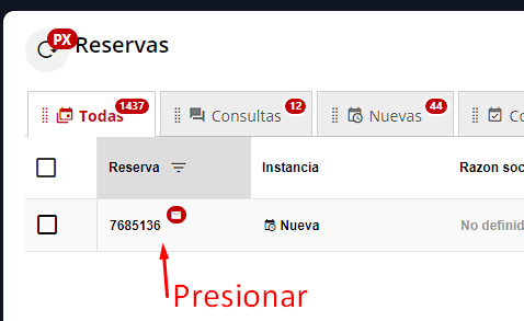 Detalle de la reserva