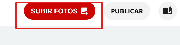 Ventana de la galería con el botón Subir Fotos resaltado
