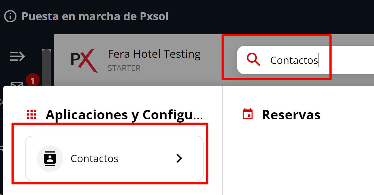 Captura de pantalla del omnibox para ingresar a la aplicación.