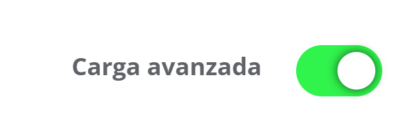 Opciones de carga avanzada para contacto tipo persona.