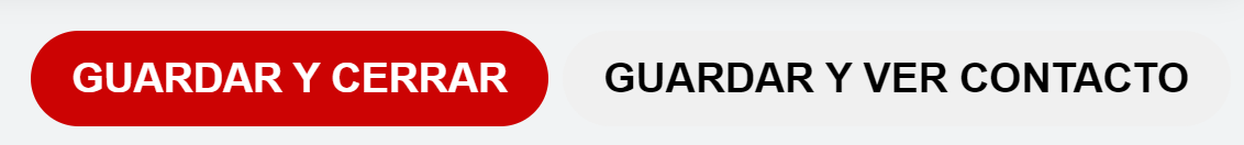 Opciones de guardado para el nuevo contacto.
