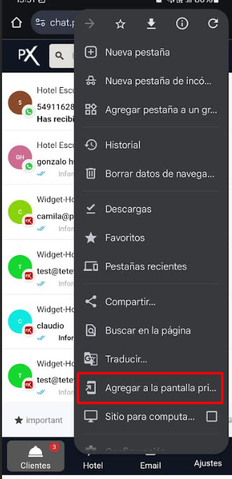 Captura de pantalla del icono de la aplicación 'Conversaciones' en un celular.