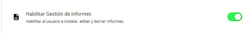 Switch para habilitar/deshabilitar gestión de informes