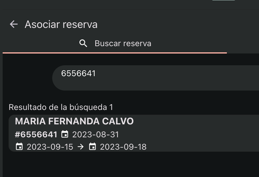 Buscador de reservas por nombre o número