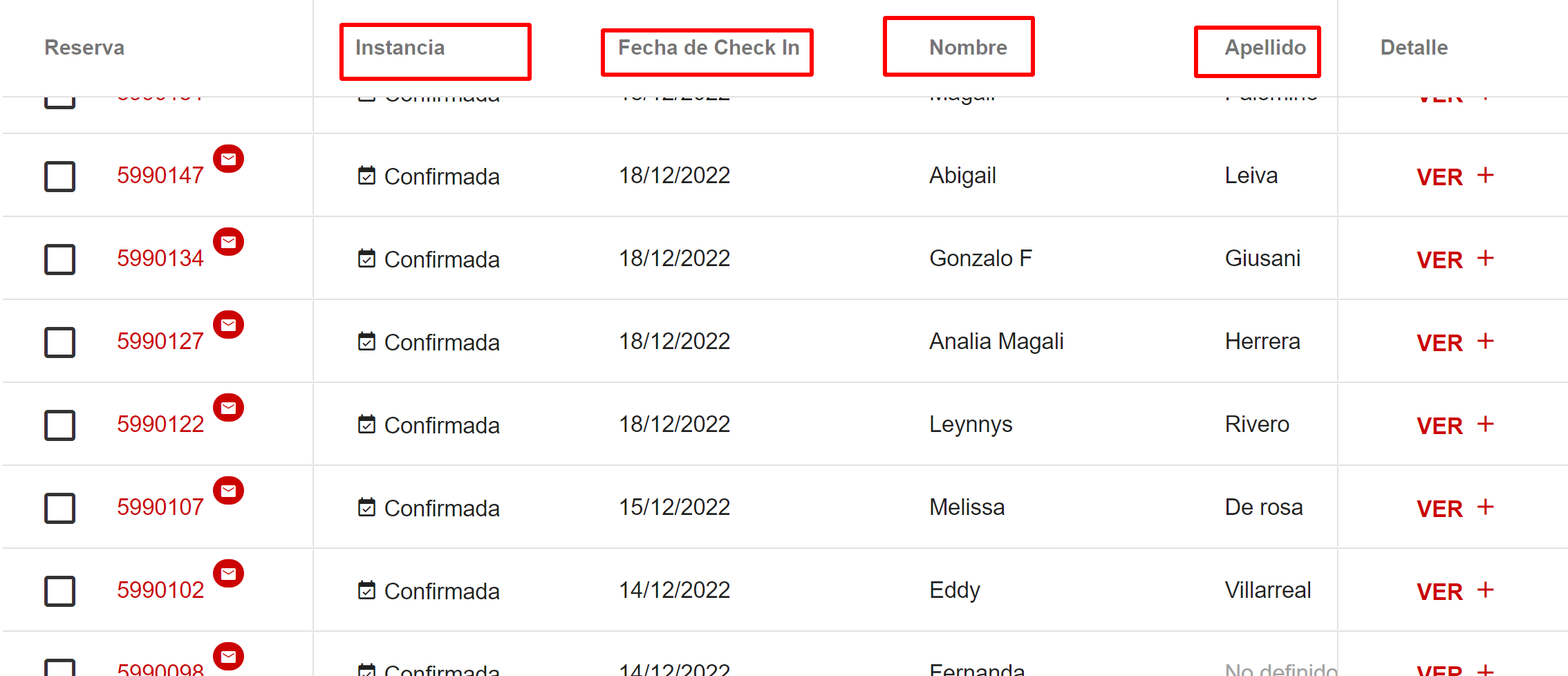 Arrastre de columnas para reordenar