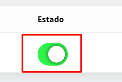 Interruptor para activar o desactivar un impuesto
