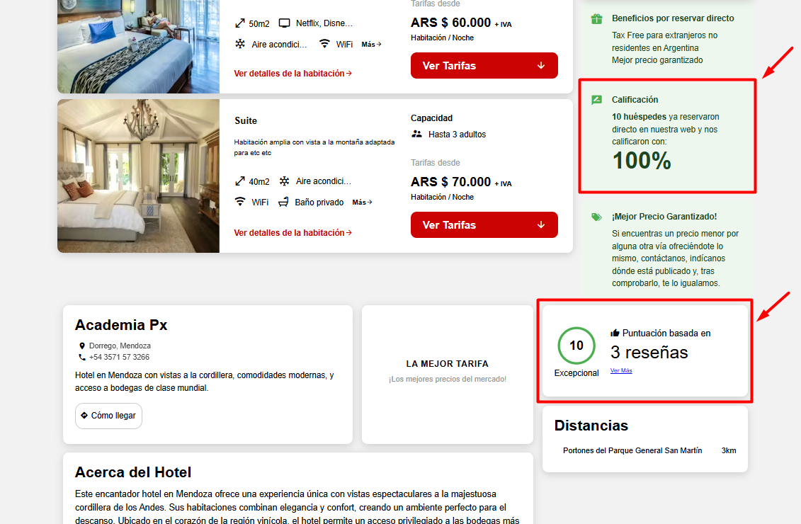 Opciones de visibilidad para Puntuación