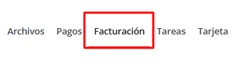 Pestaña de Facturación en una reserva.