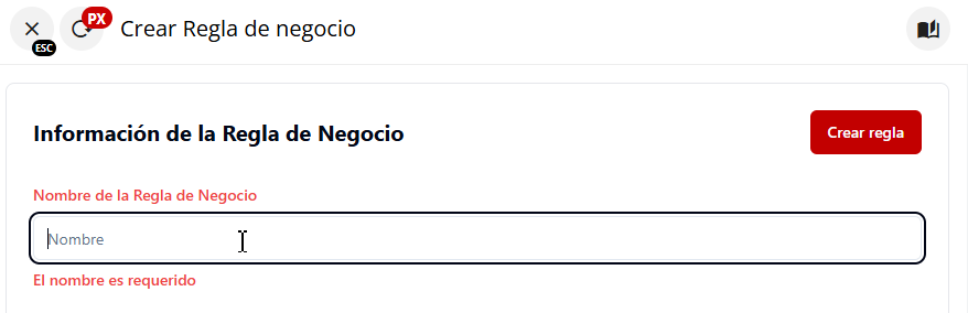 Configuración de nombre y tipo