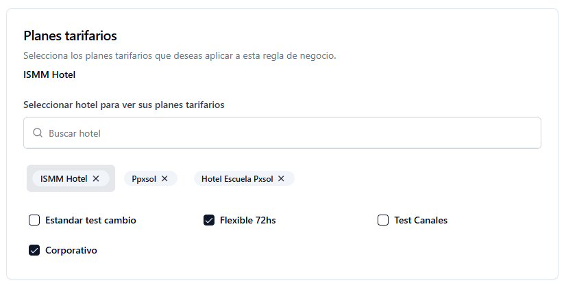 Selección de planes tarifarios