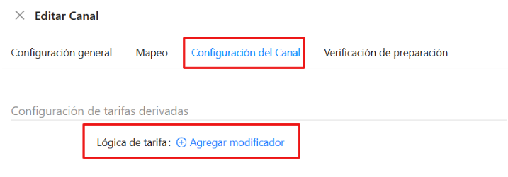 Configuración del canal - Factor de ajuste
