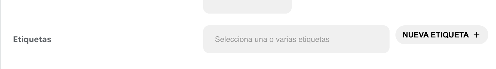 Sección de Etiquetas en el formulario de edición de contacto