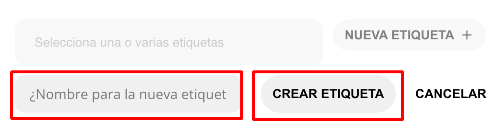 Formulario para crear una nueva etiqueta