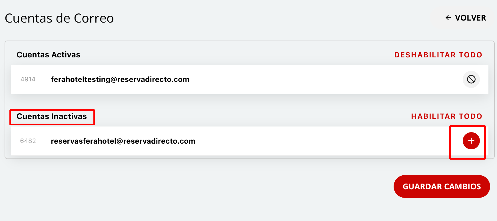 Activar una cuenta de correo inactiva