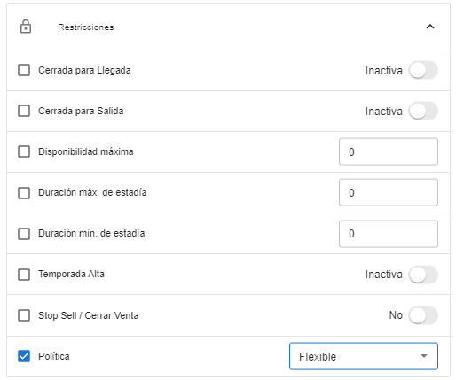 Selección de política de cancelación