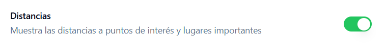 Configuración de visibilidad para Distancias