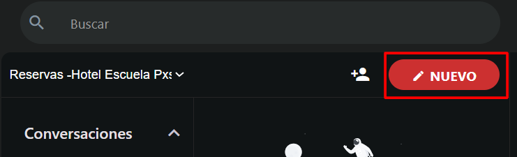 Botón Nuevo para iniciar conversación
