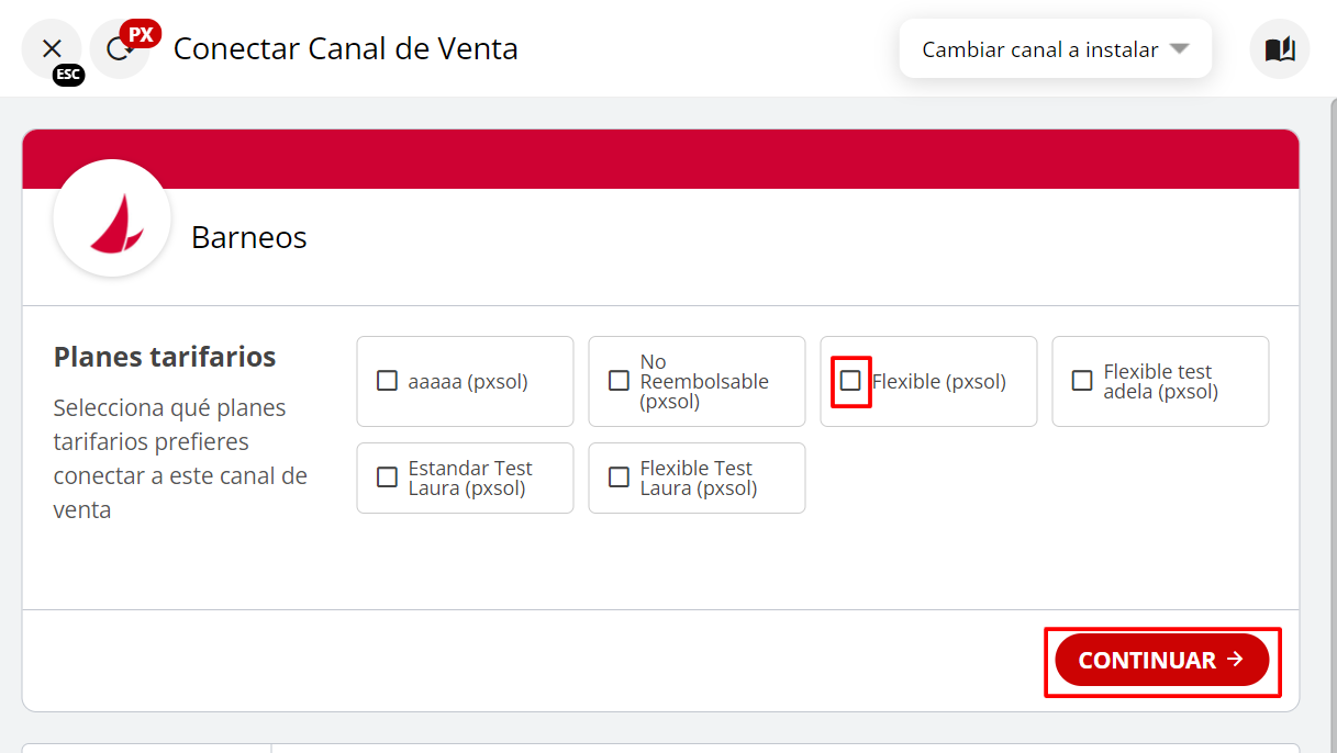 Conexión con Barneos - Paso 2
