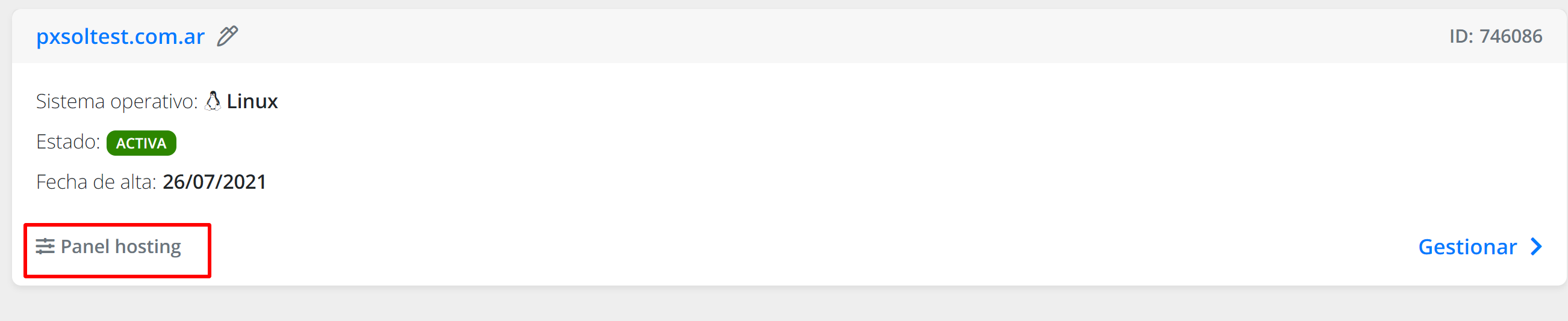 Panel hosting en DonWeb
