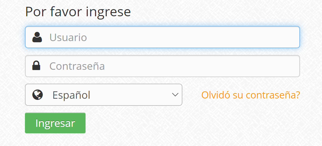 Inicio de sesión en Ferozo