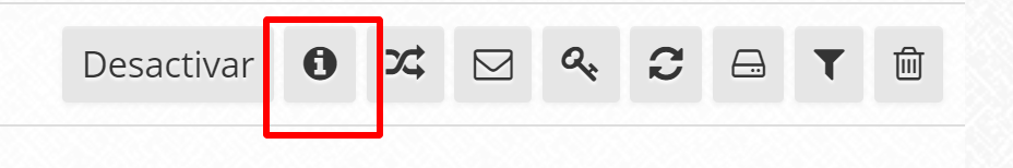 Icono de información de correo