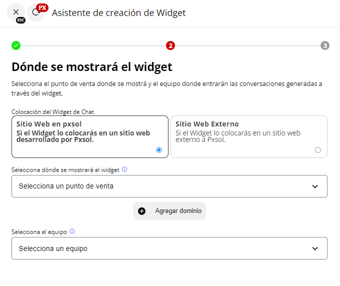 Configuración para integración del widget.