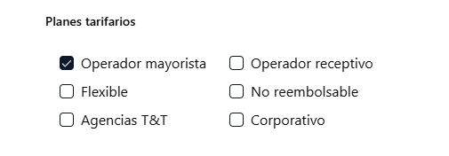 Selección de planes tarifarios
