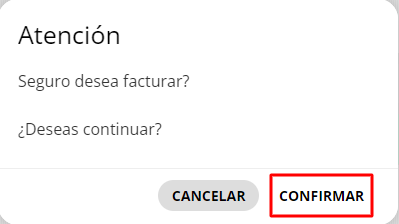 Confirmar la generación del comprobante