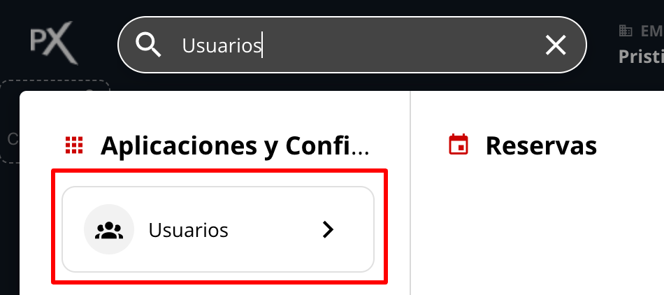 Buscador omnibox y aplicación Usuarios