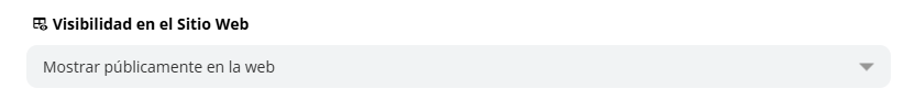 Configuración de visibilidad en la web
