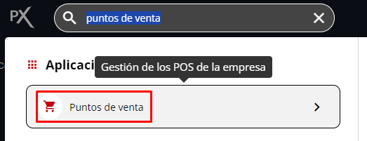 Captura de pantalla de la aplicación Punto de ventas.