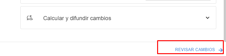 Botón Revisar Cambios