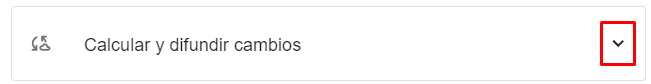 Captura de pantalla de la sección Calcular y difundir cambios con los interruptores activados.