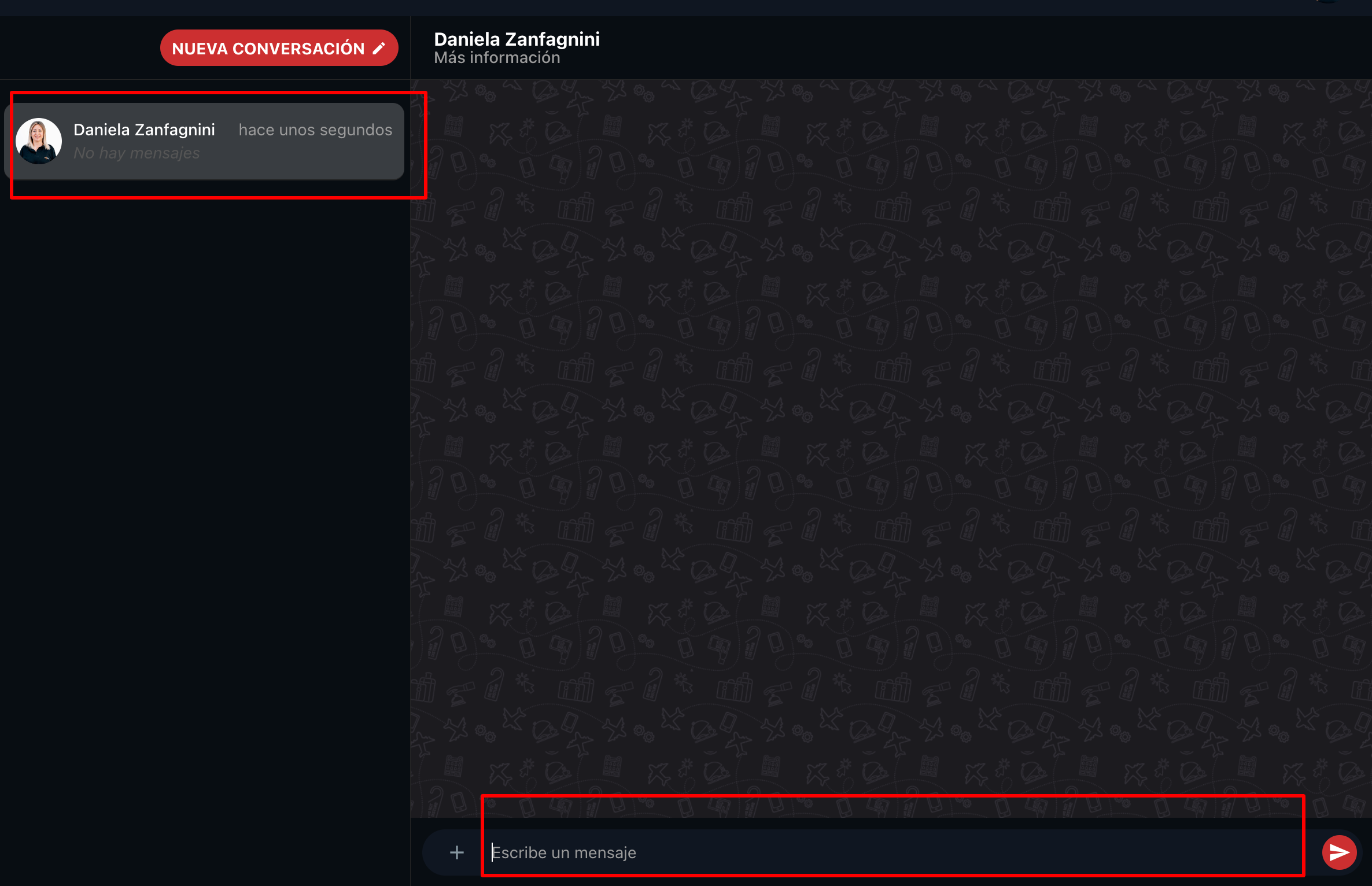 Área de redacción de mensajes