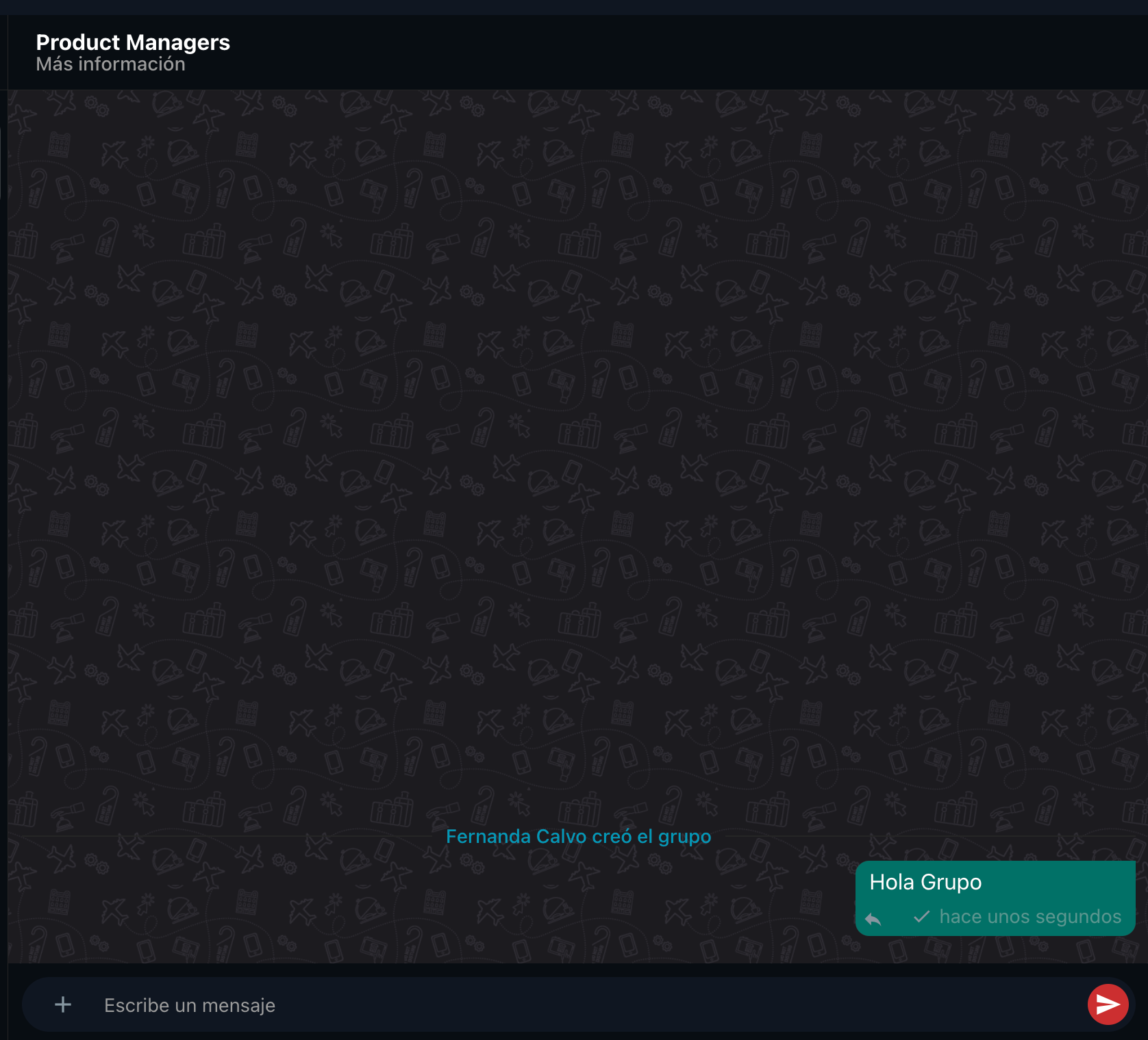 Ejemplo de conversación grupal