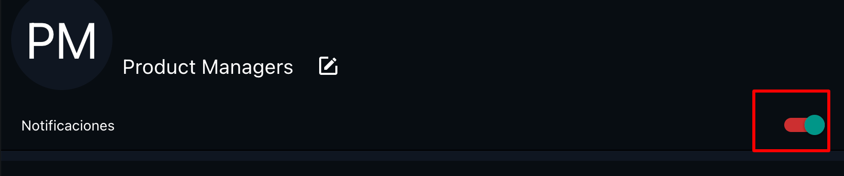 Interruptor para notificaciones